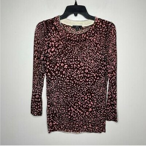 J CREW Tippi Pink Leopard Print Merino Wool Sweater - Picture 5 of 7